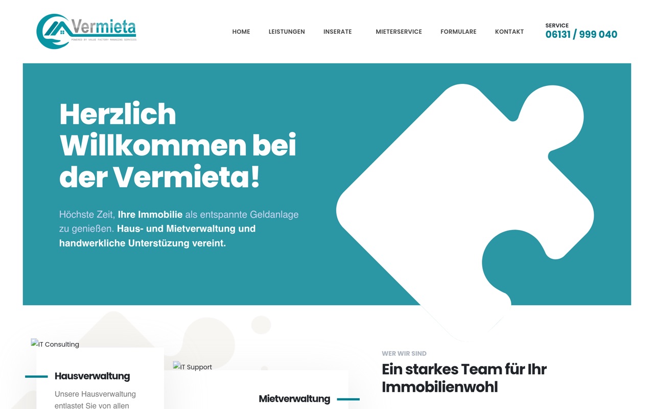 Vermieta – Website